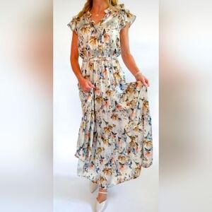 Skies Are Blue Floral Maxi Dress